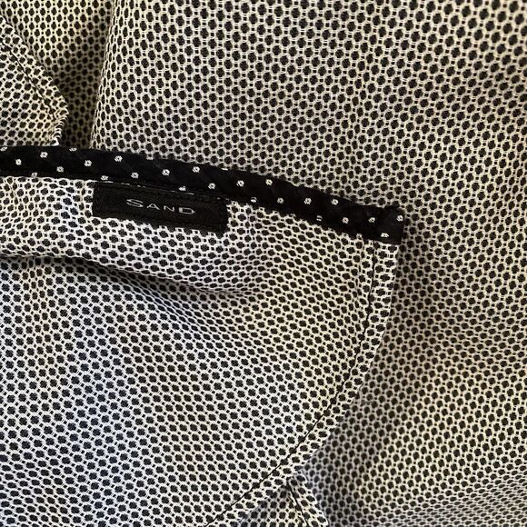 Sand Copenhagen‎ Mens 44 US Large Casual Shirt Button Up Black White 100% Cotton - Picture 5 of 10